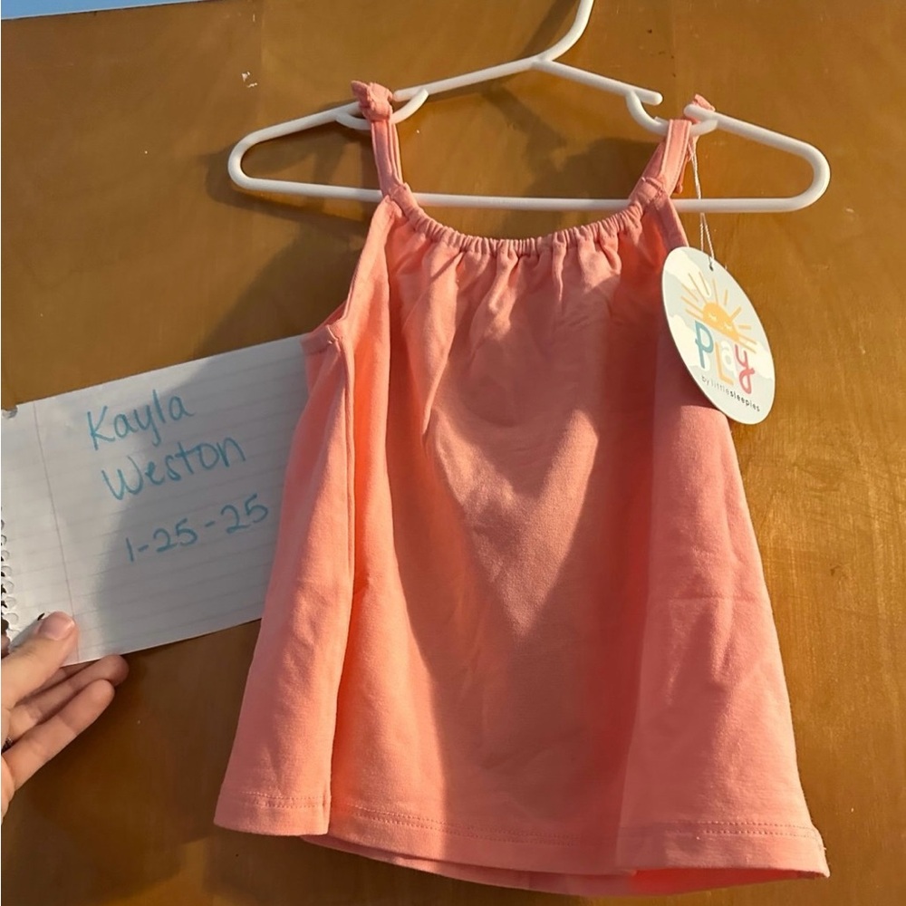 NWT Little Sleepies Coral Bow Tank